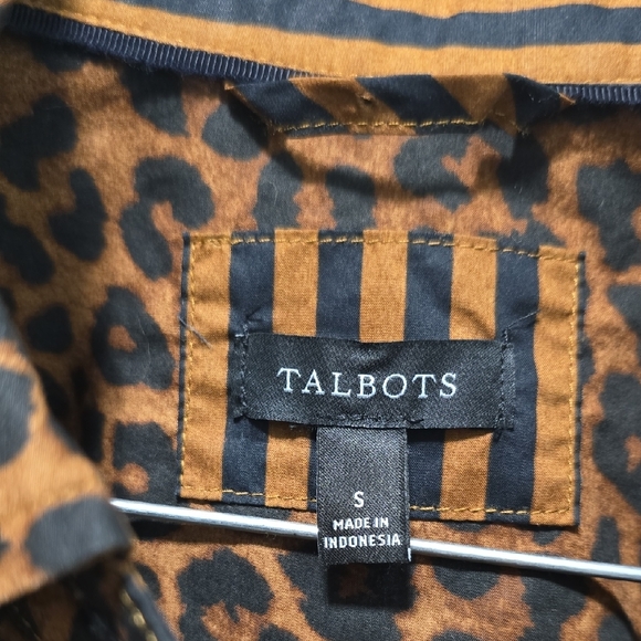 Talbots Brown and Black Animal Print Shirt - Picture 2 of 14